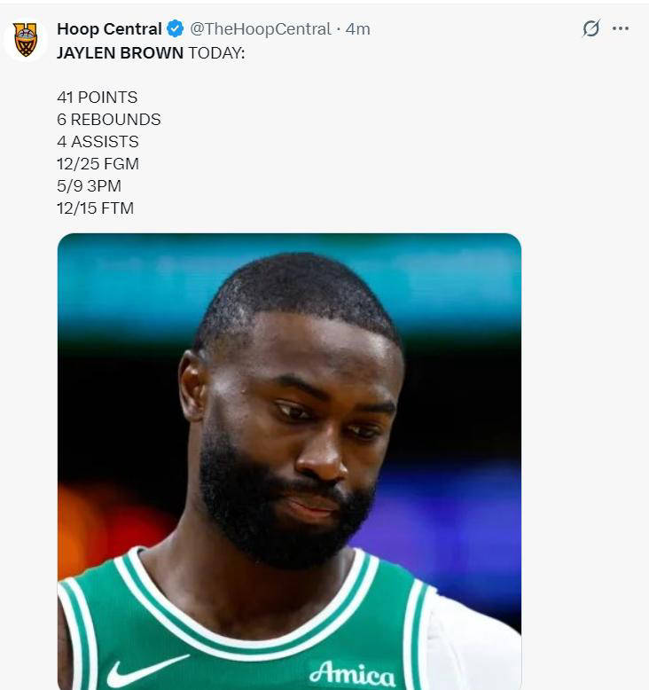 杰伦布朗砍下41分力挽狂澜，波士顿凯尔特人惨遭三连败